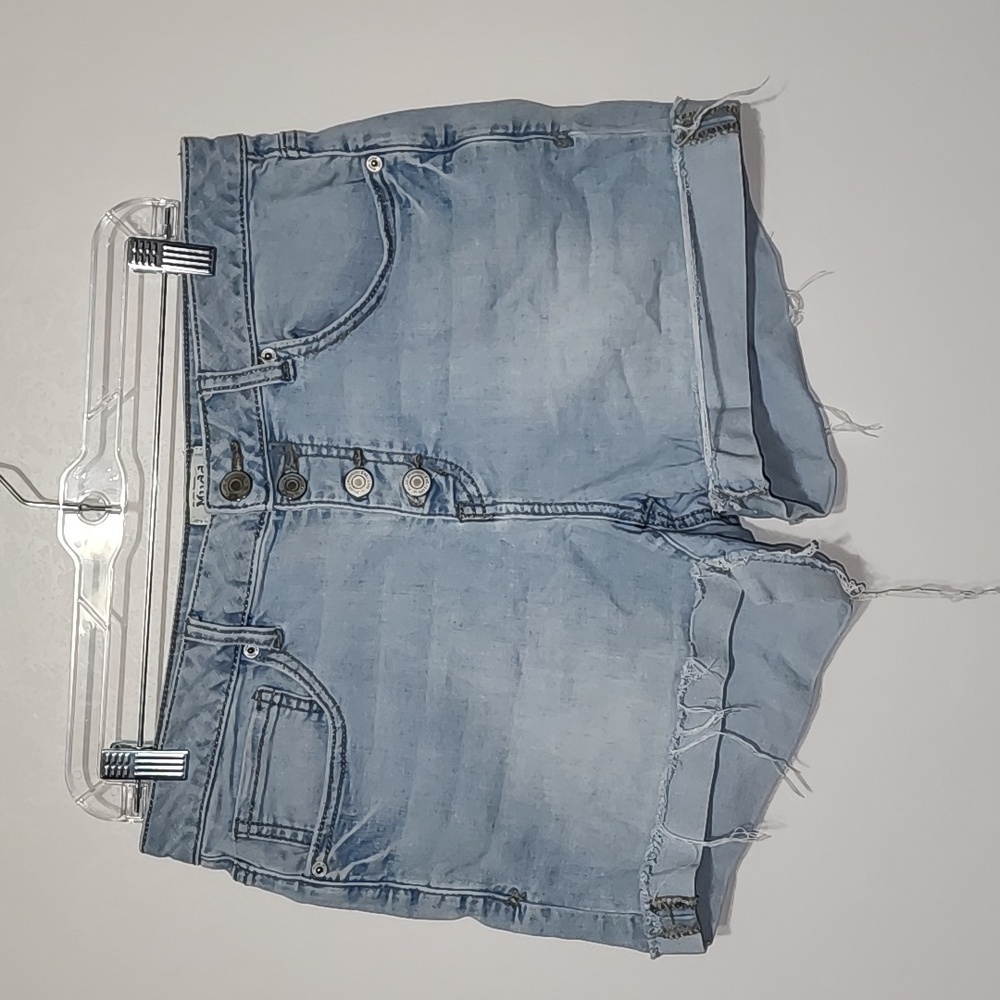 Mudd Flx Stretch Button Fly Cuffed Denim Shorts S… - image 1